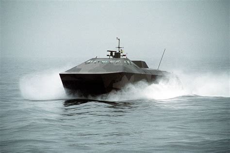 HSwMS Smyge, an experimental ship of the Swedish Navy used to test stealth technology ...