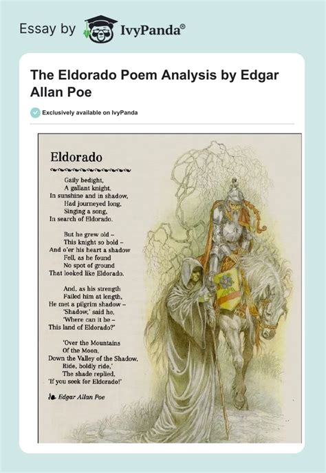 The Eldorado Poem Analysis by Edgar Allan Poe - 137 Words | Essay Example