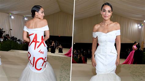 Alexandria Ocasio-Cortez Wears Dress With ‘Tax the Rich' Written on It to Met Gala