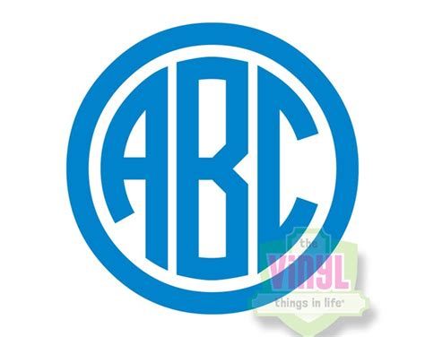 Circle Monogram Decal Vinyl Monogram Sticker for Water - Etsy