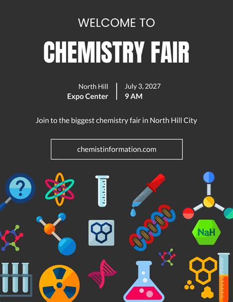 White On Black Simple Chemistry Fair Poster Template - Venngage