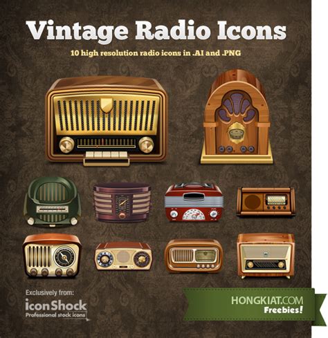 Free Download: Vintage Radio Vector Icons - Jayce-o-Yesta