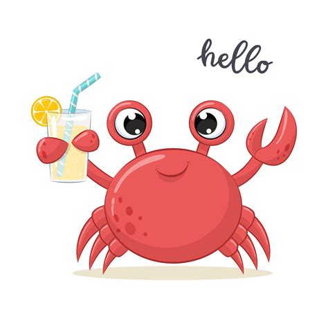 Cute crab illustration. Vector cartoon illustration. 3242219 Vector Art at Vecteezy