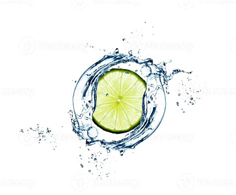 Slice of lime in water splash 22972563 Stock Photo at Vecteezy