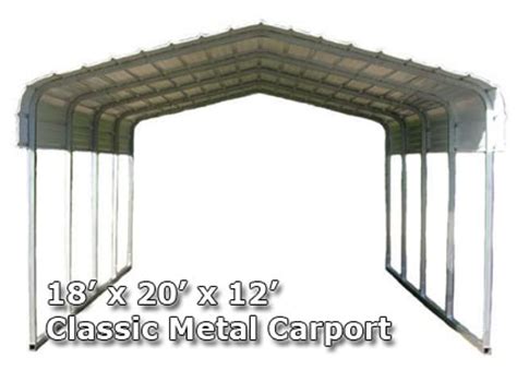 18'W x 20'L x 12'H Classic Metal Carport