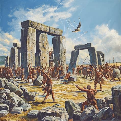 Premium Photo | Artistic Depiction of Stonehenge Construction