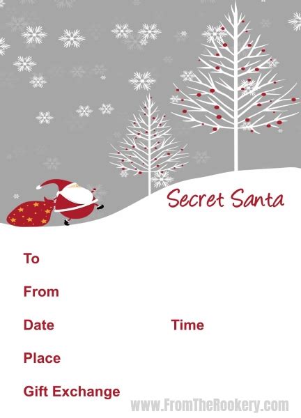 Free Printable Secret Santa Invitations