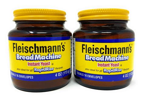 Fleischmann's Bread Machine Yeast, Also Ideal for All Rapid Rise Recipes, Equals 16 Envelopes, 4 ...