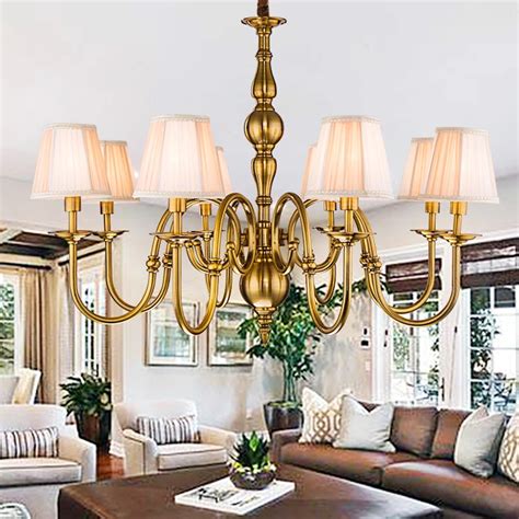 Electric gold plated bronze modern minimalist Iron Chandelier European creative living room ...