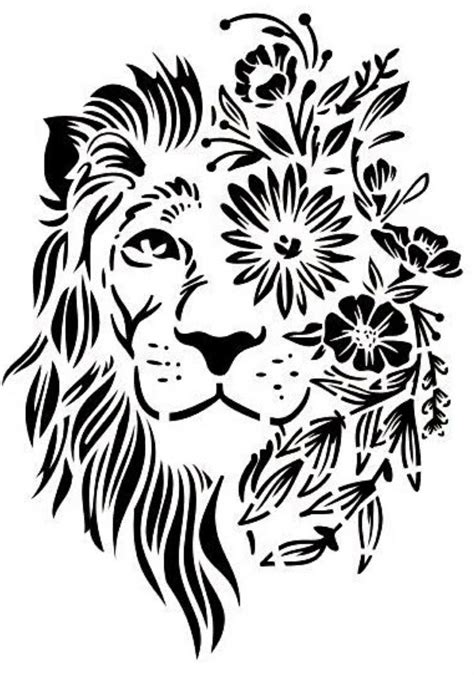 Lion Stencil, Stencil Fabric, Floral Stencil, Fabric Spray, Stencil Art, Stencil Designs, Fabric ...