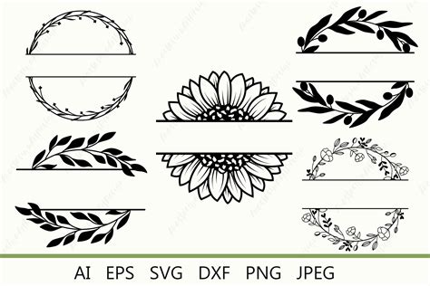 Floral Split Monogram Bundle Svg, Flower Graphic by AnastasiyaArtDesign · Creative Fabrica