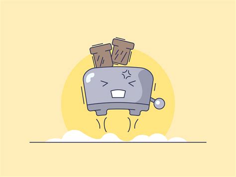 Cartoon toaster by Valeria on Dribbble