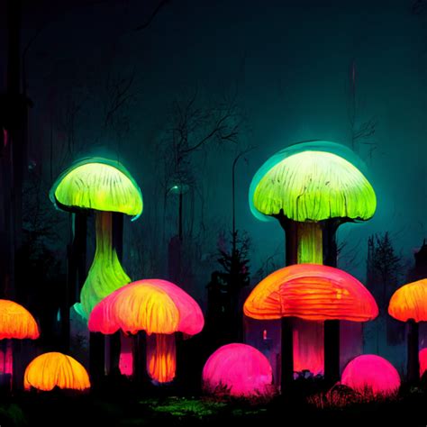 Neon Mushrooms 2 by auctionpiccker on DeviantArt