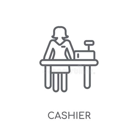 Cashier Linear Icon. Modern Outline Cashier Logo Concept on Whit Stock Vector - Illustration of ...