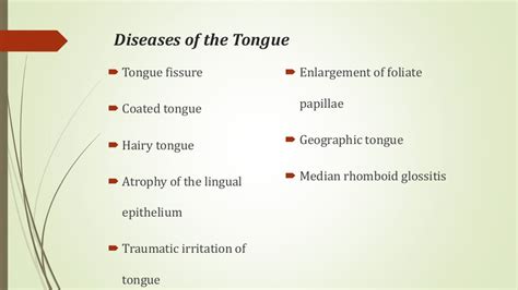 Diseases of lips & tongue