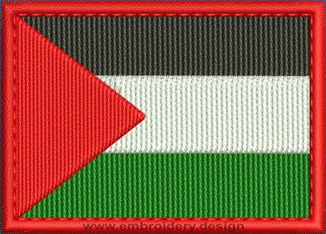 Design embroidery Flag of Palestine Rectangle with Colour Trim by embroidery design