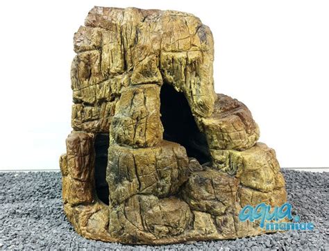 Aquarium Mini Beige Cave rock hide for tropical fish tanks for aquarium ...