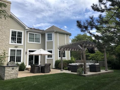 Pergola, Paver Patio, Custom Stone Fire Pit - Northbrook, IL - Landscape Design Build Contractor ...