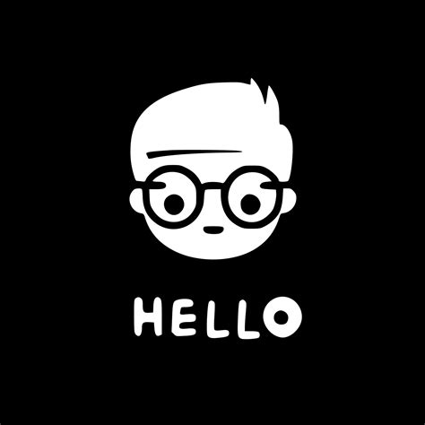 Hello - Black and White Isolated Icon - Vector illustration 24148483 Vector Art at Vecteezy