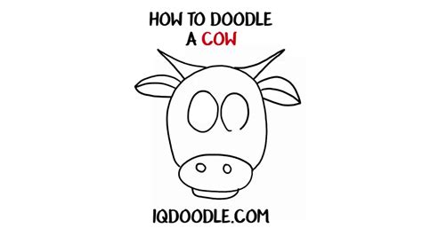 How To Draw A Cartoon Cow Face