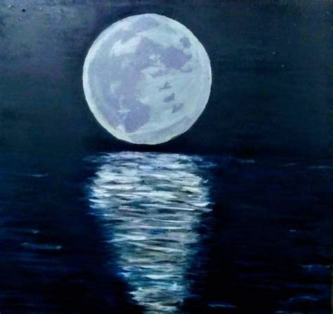 I Sea the Moon | Moon painting, Simple canvas paintings, Landscape artwork