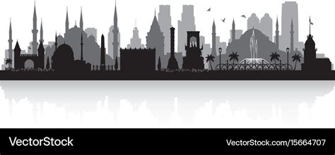 Istanbul turkey city skyline silhouette Royalty Free Vector