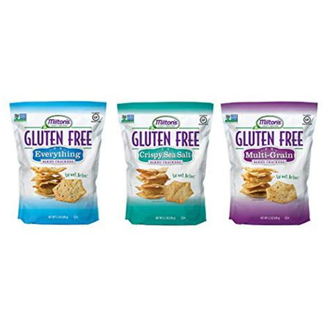 Milton's Gluten Free Baked Crackers, 3 Flavor Variety Bundle. Crispy & Gluten-Free Baked Grain ...