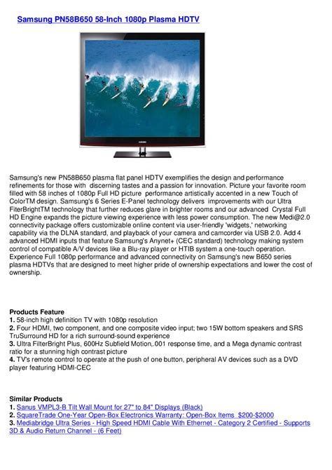 Samsung PN58B650 58-Inch 1080p Plasma HDTV by TeeVee DeenDean - Issuu