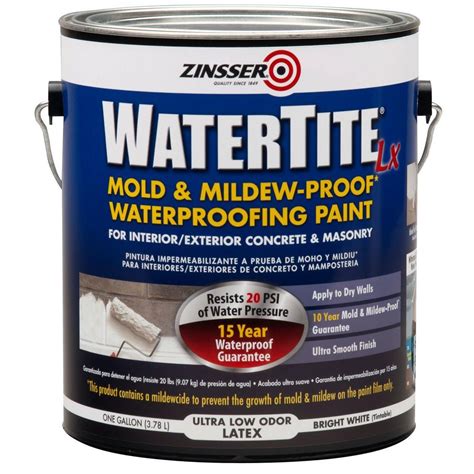 Zinsser 1 gal. WaterTite LX Low VOC Mold and Mildew-Proof White Water ...