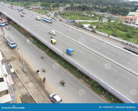 Bangalore, Karnataka, India - September 3, 2009 Aerial View of Bangalore City from the Silk ...