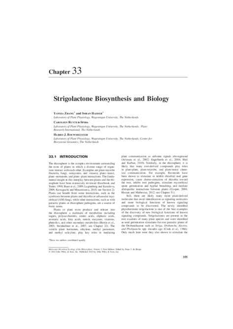 (PDF) Strigolactone Biosynthesis and Biology | Imran Haider - Academia.edu