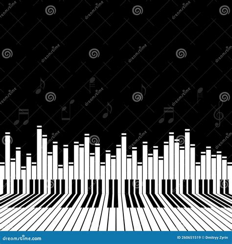 Abstract Piano Keys Music Keyboard with Notes Instrument Song Melody Vector Design Stock Vector ...