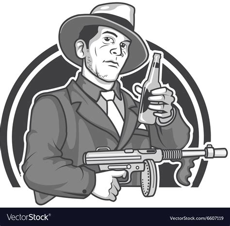 Mobster beer Royalty Free Vector Image - VectorStock