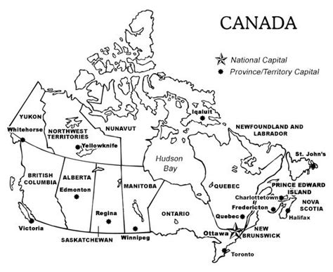 Canada Provinces Map With Capitals