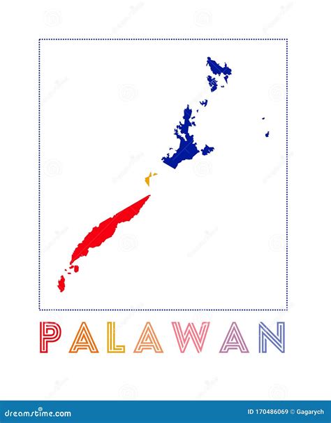 Palawan Logo. Map of Palawan with Island Name and. Stock Vector ...