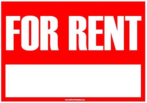 For Rent Sign – Free Printable