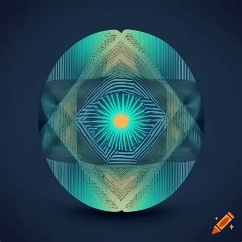 Minimalist geometric design with fibonacci sequence and aztec pattern