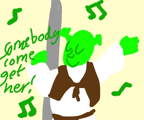 Shrek pole dancing - Drawception