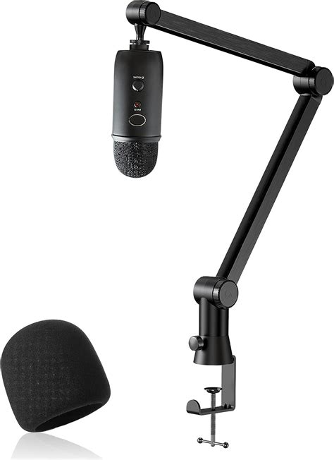 Blue Yeti Mic Stand with Blue Yeti Pop Filter – Microphone Boom Arm, Hidden Cables, Blue Yeti ...