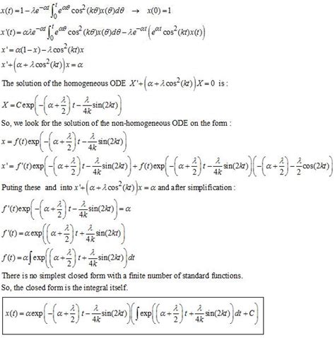 Solving a Volterra Integral Equation of the 2nd Kind - Mathematics Stack Exchange