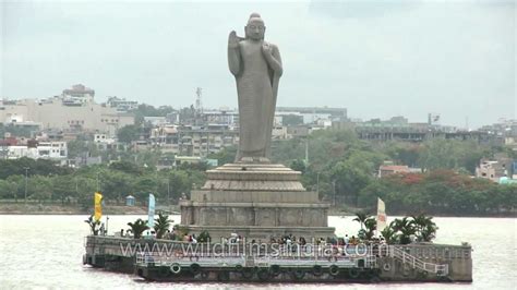 Buddha Statue in the midst of Hussain Sagar lake in Hyderabad - YouTube