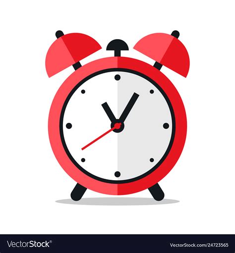 Red alarm clock icon design on white background Vector Image