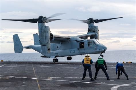 DVIDS - Images - MV-22B Osprey Lands Aboard USS Portland [Image 2 of 4]