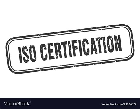 Iso certification stamp square Royalty Free Vector Image