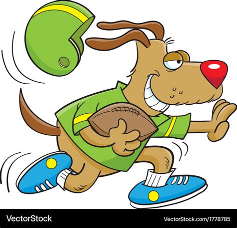 Cartoon dog playing football Royalty Free Vector Image