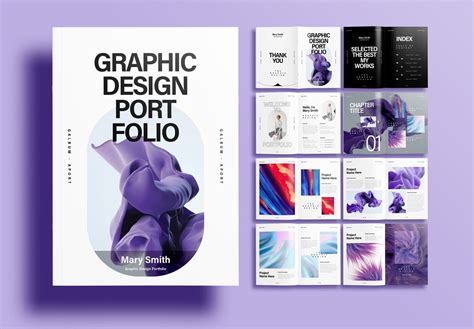 Free InDesign Minimal Graphic Design Portfolio Layout Template