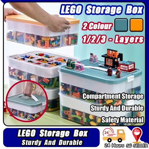 🇸🇬 ReadyStock🔥 LEGO Storage Box /Multifunctional Toy Storage Box with Lid/ Building Blocks Toy ...