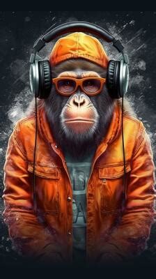 Monkey With Headphones Stock Photos, Images and Backgrounds for Free ...