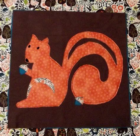 Woodland Animal Quilt Block Pattern Squirrel