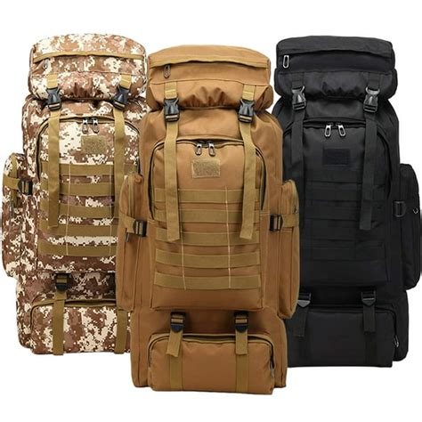 Oak Leaf - 80L Outdoor Camouflage Backpack Camping Hiking Military Tactical Adjustable ...